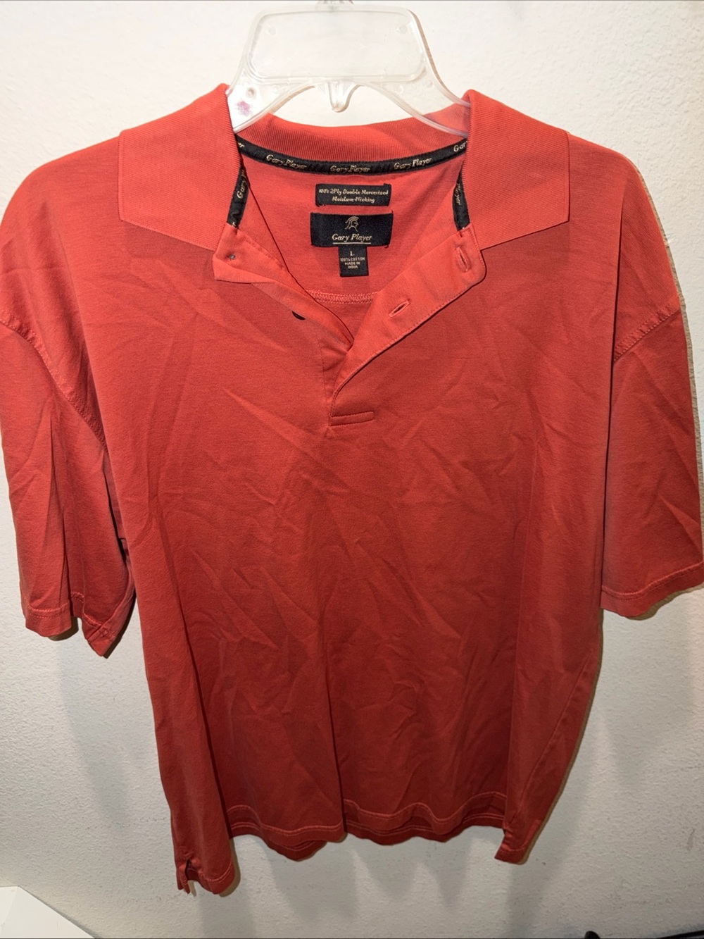 Gary Player Men's Short-Sleeve Polo in Rust Orange